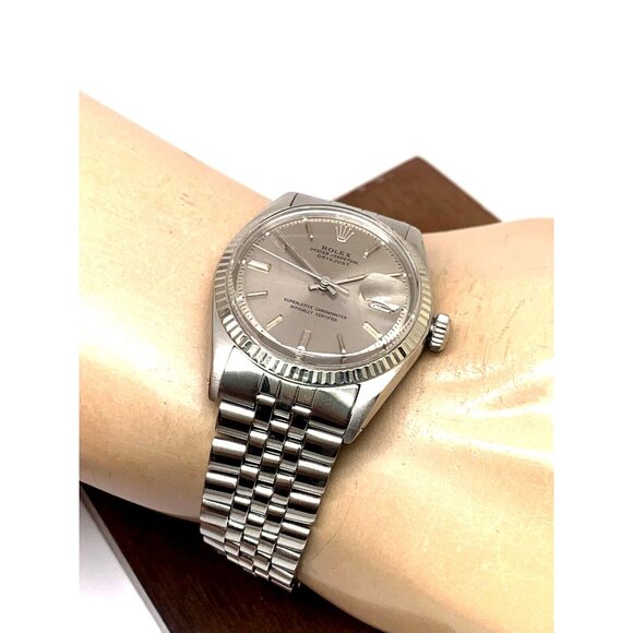 Rolex Datejust Men's Watch 1601 Vintage 1971 Swiss Automatic Silver Steel 36mm - Picture 6 of 13